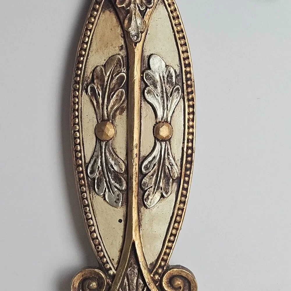 Ornate Wall Cross Fleur De Lis Gothic Gold Bronze Resin Religious Decor 14
